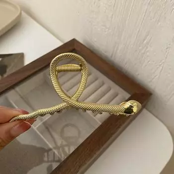 Винтажные заколки для волос в виде змеиных волос, темпераментные металлические большие заколки для волос, заколки в виде краба, модные заколки для волос для женщин, аксессуары для волос серебряный