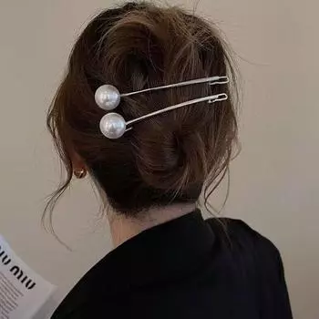 Винтажные заколки с большим жемчугом, эффектные металлические заколки для волос золотого, серебряного цвета, заколка для волос для женщин, модное украшение для волос, головные уборы, ювелирные изделия