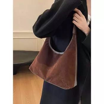 Винтажные замшевые бархатные женские сумки через плечо осень-зима универсальные сумки через плечо женские повседневные сумки для поездок на работу