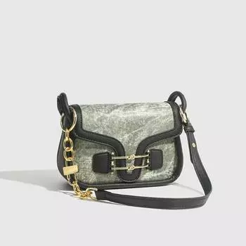 Винтажные зеленые сумки через плечо, уличные сумки из искусственной кожи, сумки через плечо, модные сумки Y2k для поездок на работу, простые зимние маленькие квадратные сумки