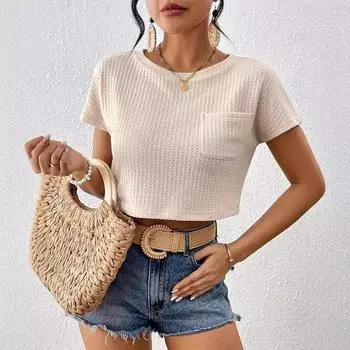 Винтажные женские элегантные мягкие топы с воротником-стойкой, летние модные женские стильные свободные футболки, повседневные женские топы для девочек, шикарные S белый