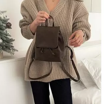 Винтажные женские маленькие коричневые рюкзаки, модные, большой емкости, прочные женские сумки через плечо, многофункциональные, простые сумки в стиле Ins