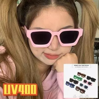 Винтажные женские очки UV4 в стиле ретро, маленькие квадратные солнцезащитные очки, зеленые солнцезащитные очки, оттенки