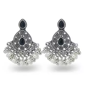 Винтажные женские серьги-капли с бриллиантовой бахромой и вырезом на праздник Ид аль-Фитр Ласер Байрам