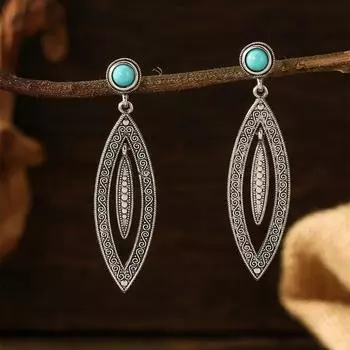 Винтажные женские серьги полые серьги серебряный