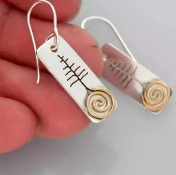 Винтажные женские серьги ручной работы в стиле бохо, простые квадратные серьги с каплями дерева серебряного цвета, вечерние ювелирные изделия, подарки