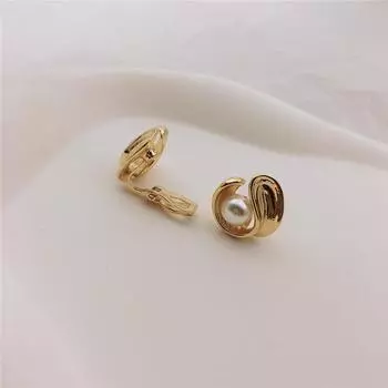 Винтажные женские серьги с искусственным жемчугом без зажимов для пирсинга