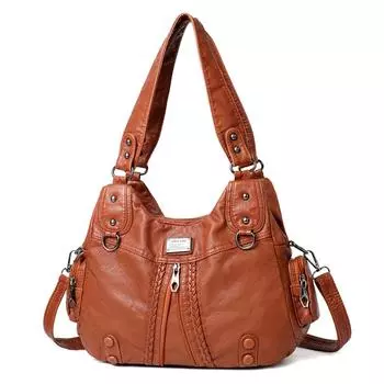 Винтажные женские сумки большой вместимости, модная сумка через плечо, женские сумки с ручками сверху, женские кошельки-мессенджеры Sac A Main коричневый