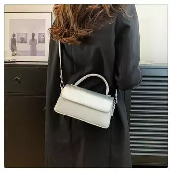 Винтажные женские сумки через плечо из искусственной кожи, модные маленькие квадратные сумки через плечо, простые однотонные сумки-мессенджеры с клапаном