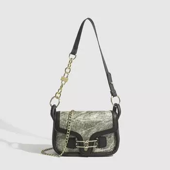 Винтажные женские сумки через плечо из искусственной кожи с клапаном, модные зеленые сумки через плечо, осенне-зимние сумки для поездок на работу, сумки через подмышки, повседневные сумки