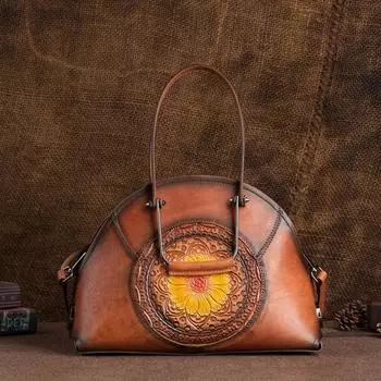 Винтажные женские сумки из натуральной кожи с тиснением, сумки на плечо для дам, модная сумка через плечо, кошелек 30cm*13cm*22cm чёрный