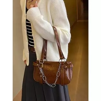 Винтажные женские сумки из вощеной кожи с масляным напылением, осенне-зимняя универсальная сумка через плечо, высококачественная женская сумка Sense, маленькая квадратная упаковка