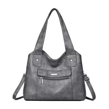 Винтажные женские сумки-мессенджеры с несколькими карманами и большой вместимостью из мягкой кожи