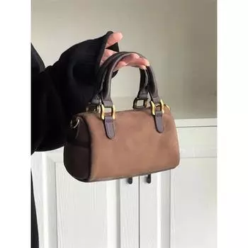 Винтажные женские сумки с верхней ручкой, осенне-зимние коричневые сумки через плечо Boston, простые кожаные сумки через плечо, женские сумки