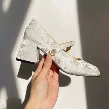 Винтажные женские туфли Мэри Джейн Камелия с рисунком лошадиной головы на плоской подошве на высоком каблуке Туфли-чеонгсам 35