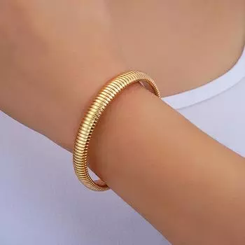 Винтажные золотые браслеты для женщин, массивные эластичные толстые металлические широкие браслеты, набор модных унисекс-ювелирных изделий, подарки 2024 г.
