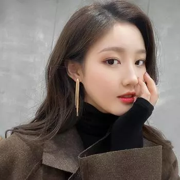 Винтажные золотые цветные длинные серьги-капли с кисточками для женщин, глянцевые геометрические корейские серьги с дугой, модные ювелирные изделия, новые