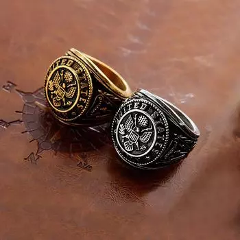 Винтажные золотые кольца серебряного цвета, мужские кольца из нержавеющей стали 7 серебряный