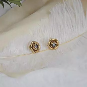 Винтажные золотые серьги с бриллиантами от бренда Mihmily, персонализированные и модные серый