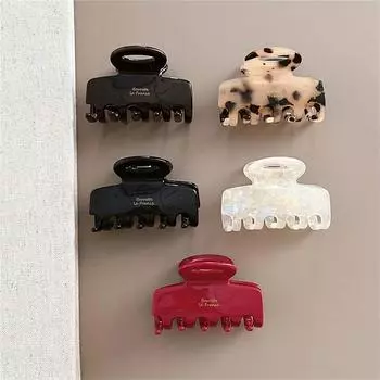 Винтажный ацетатный коготь для волос среднего размера, прямоугольный дракон, акула, зажимы для волос, женские аксессуары для волос, заколки для волос чёрный