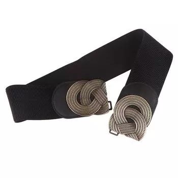 Винтажный элегантный широкий эластичный пояс с металлической пряжкой для женщин, декоративные ремни