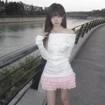 Винтажный элегантный уличный трикотажный свитер для женщин в корейском стиле, сексуальный бант, повязка с вырезом-лодочкой, тонкий свитер, сплошной шик S чёрный