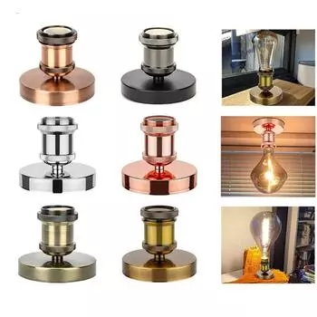 Винтажный алюминиевый держатель лампы для украшения дома, потолочный светильник с винтовым цоколем золотой