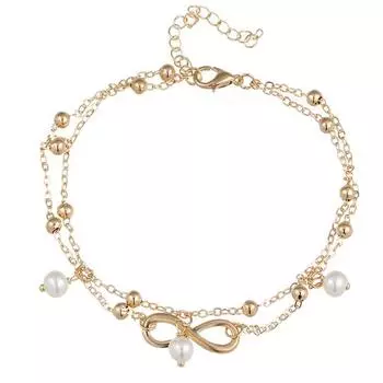 Винтажный античный серебряный цвет, женский большой синий камень, бусины, богемный браслет на щиколотке, украшения для ног в стиле бохо