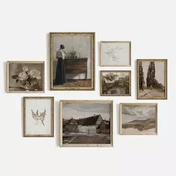 Винтажный антикварный настенный художественный постер и принт, нейронный европейский портрет, холст, картина, Декор, цветок, натюрморт, розы, настенные панно 21x30cm No Frame