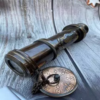 Ручной телескоп 35,56 см, латунный телескоп Королевского флота Лондон Ручной телескоп, латунный телескоп Королевского флота