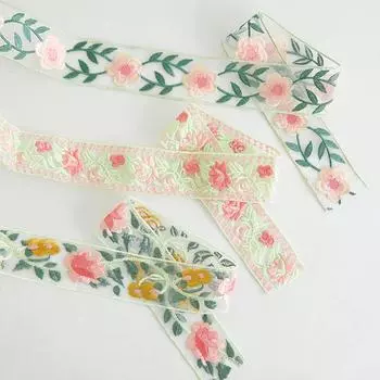 Винтажный этнический стиль Китайская вышивка кружево Китайский стиль органза вышивка Ханьфу одежда юбка боковой край аксессуары Аксессуары