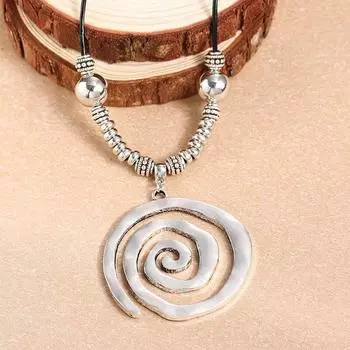 Винтажный этнический стиль, преувеличенная подвеска в виде спирали-вихря, ожерелье, серьги для женщин, унисекс, бохо-мода, циркониевые аксессуары
