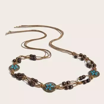 Винтажный этнический стиль, ручной работы, пояс, женское платье, декоративная поясная цепочка, персонализированная богемная поясная веревка