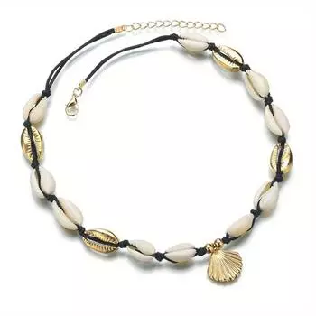 Винтажный этнический стиль сплава гребешок кулон натуральное ожерелье ракушка для женщин ежедневные случаи и личный гламур