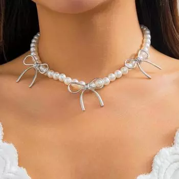 Винтажный бант чокер бусы ожерелье стильные шейные украшения бусы аксессуары заявление
