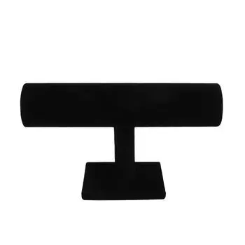 Винтажный бархатный держатель для браслета T-Bar, подставка для ожерелья, ювелирные изделия, для организации дома One Size чёрный