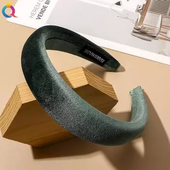 Винтажный бархатный ободок для волос черный бежевый винный синий зеленый губка обруч для волос корейские женщины элегантные аксессуары для волос