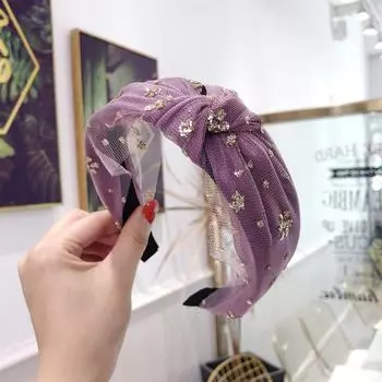 Винтажный блестящий ободок на голову с пайетками и цепочкой из сплава, простые модные аксессуары для волос, металлические темпераментные аксессуары для волос для женщин