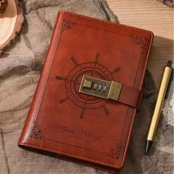 Винтажный блокнот B6 Пароль Пиратский блокнот Справочник Ретро Пароль Блокнот Подарочная коробка Дневник серый