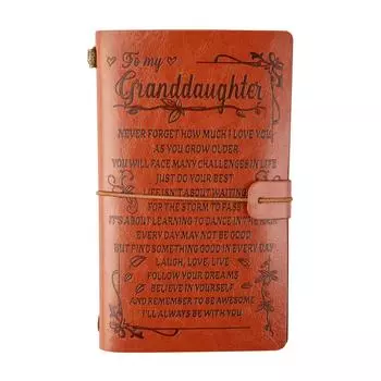 Винтажный блокнот из искусственной кожи с индивидуальной гравировкой, страницами премиум-класса и надежным ремешком для подарков и повседневного использования One Size