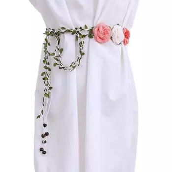Винтажный богемный пояс ручной работы с цветочным принтом для женщин, регулируемый женский платье, ремень, женский ремень, аксессуары синий