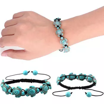 Винтажный браслет Bohemia Bangle Turquoise Turquoise Turquoise Регулируемый плетеный браслет из веревки Ювелирные изделия 18cm