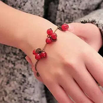 Винтажный браслет Художественный вишневый декор Женский браслет
