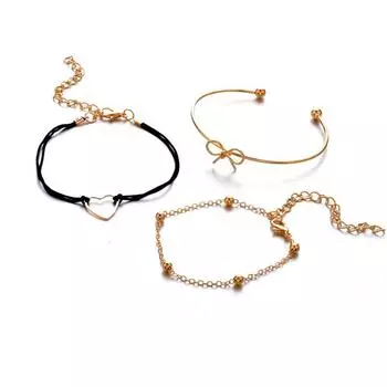 Винтажный браслет из бисера и банта, золотой регулируемый браслет для женщин, очаровательные украшения для вечеринки, дня рождения, подарок