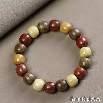 Винтажный браслет из буддийских бусин: Многосокровищный зеленый и фиолетовый сандал, унисекс украшение в один оборот