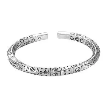 Винтажный браслет из нержавеющей стали для мужчин и женщин, витой браслет-манжета Mobius