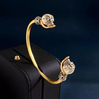 Винтажный браслет Maijia Medieval Dark Wind Cool Skull Retro Niche Crown King Open Bracelet