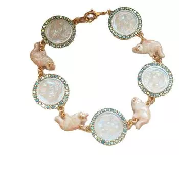 Винтажный браслет с изображением кота, эмалированное мастерство, античная мечта, рельефная открытка с ангелом, ювелирные изделия 20CM