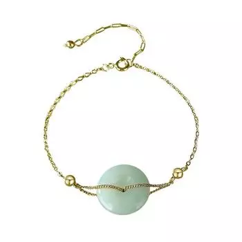 Винтажный браслет с пряжкой мира из нефрита Хотан, женский браслет из стерлингового серебра в китайском стиле, ручная одежда в национальном стиле, легкий роскошный новогодний браслет Adjustable size