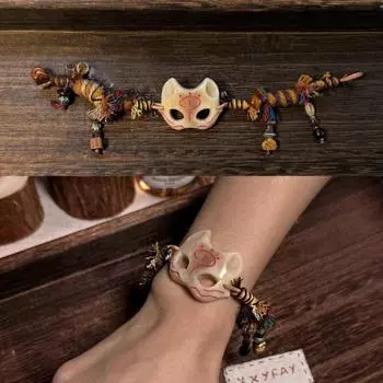 Винтажный браслет в этническом стиле в стиле бохо, ретро, кольцо на руку, преувеличенный плетеный браслет из веревки, подарок